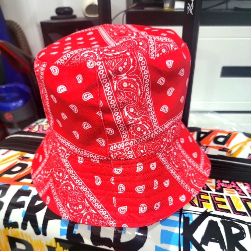 Red Bandana Bucket Hat